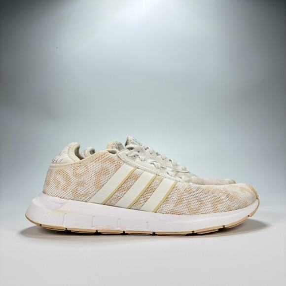Adidas Swift Run X White Beige Leopard Running Shoes H01907 Women's Size 7.5 - Picture 1 of 10